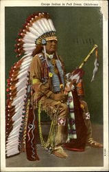 Osage Indian In Full Dress Postcard