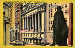 New York Stock Exchange, Wall Street New York City, NY Postcard Postcard