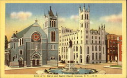 Circle Of St. Mary's And Baptist Church Postcard