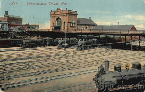 card size stamp NE Union Station Omaha,