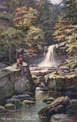 Tuck's Oilette The Lady Fall Glyn Neath Postcard