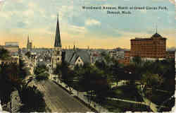 Woodward Avenue, North of Grand Circus Park Postcard