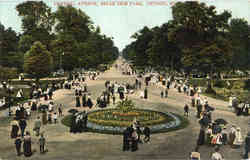 Central Avenue, Belle Isle Park Detroit, MI Postcard Postcard