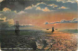 Sunset, San Francisco Bay Postcard