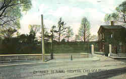 Entrance To Naval Hospital Chelsea, MA Postcard Postcard