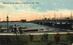 Harvard Bridge looking toward Cambridge Massachusetts Postcard Postcard