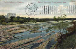 Bed of Merrimack River Textile School in Distance Postcard