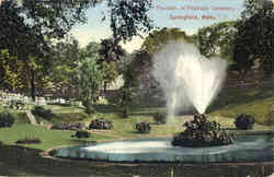 Fountain in Peabody Cemetery Postcard