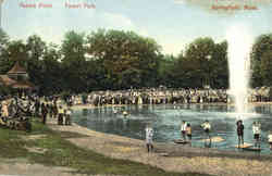 Paddle Pond, Forest Park Springfield, MA Postcard Postcard