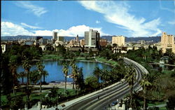 World-Famous Wilshire Blvd. And Beautiful McArthur Park Los Angeles, CA Postcard Postcard