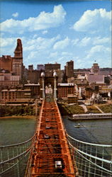 Suspension Bridge Cincinnati, OH Postcard Postcard