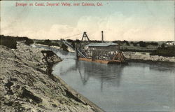 Dredger On Canal, Imperial Valley Calexico, CA Postcard Postcard