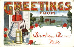 Greetings From Broken Bow Postcard