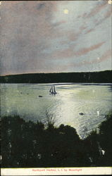 Northport Harbor L. I. By Moonlight New York Postcard Postcard