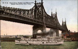 Queensboro Bridge Over Blackwell's Island New York, NY Postcard Postcard