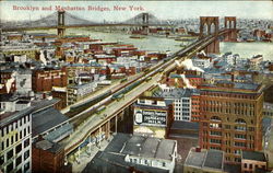 Brooklyn And Manhattan Bridge New York, NY Postcard Postcard