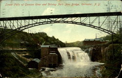 Lower Falls Of Genesee River, Driving Park Ave. Bridge Rochester, NY Postcard Postcard