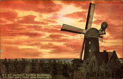 Sunset Dutch Windmill, Golden Gate Park San Francisco, CA Postcard Postcard