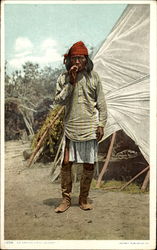 An Apache Chief In Camp Native Americana Postcard Postcard