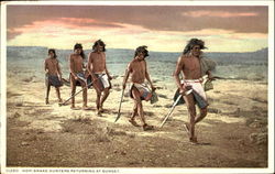 Hopi Snake Hunters Returning At Sunset Native Americana Postcard Postcard