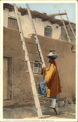 A Puealo Water Carrier Postcard