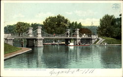 Lake And Bridge Public Garden Boston, MA Postcard Postcard