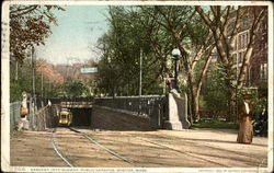 Descent Into Subway, Public Gardens Boston, MA Postcard Postcard