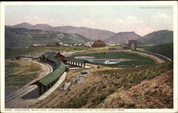 Showing The Entrance To Yellowstone Park Postcard