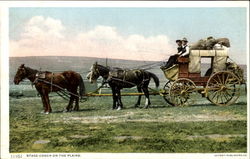 Stage Coach On The Plains Postcard