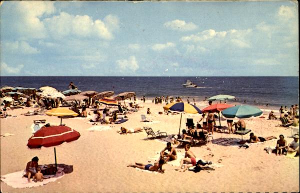 Mid-Summer Scene On The Beach At Rehoboth Beach Delaware