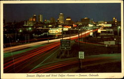 Denver Skyline And West Colfax Avenue Colorado Postcard Postcard