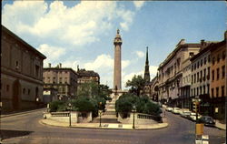 Washington Monument And Mt. Vernon Place Baltimore, MD Postcard Postcard