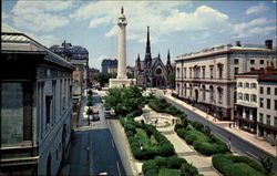 Washington Monument And Mt. Vernon Place Baltimore, MD Postcard Postcard