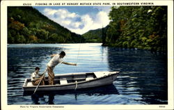 Fresh Water Fishing In Inland Lakes Postcard