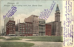 Michigan Avenue Looking North, Monroe Street Postcard