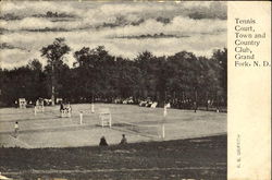 Tennis Court Town And Country Club Grand Forks, ND Postcard Postcard