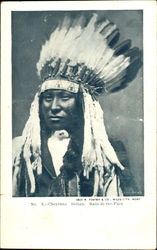 Cheyenne Indian Chief Rain-in-the-Face Native Americana Postcard Postcard