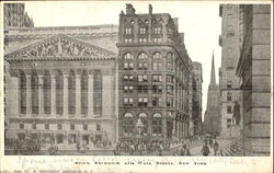 Stock Exchange And Wall Street New York, NY Postcard Postcard