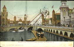 Shooting The Chutes Coney Island, NY Postcard Postcard