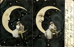 Spooning In The Moon Astronomy Postcard Postcard