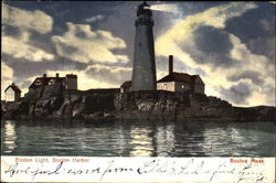 Boston Light, Boston Harbor Postcard