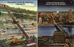 Monongahela Incline Mt. Washington Pittsburgh, PA Postcard Postcard