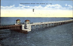 Pontchartrain Bridge New Orleans, LA Postcard Postcard