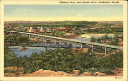 Pillsbury Drive Over Kansas River Manhattan, KS Postcard Postcard