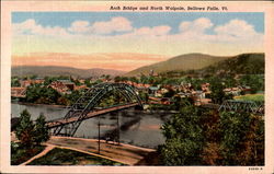 Arch Bridge And North Walpole Bellows Falls, VT Postcard Postcard