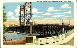 Carlton Bridge Across Kennebec River Postcard