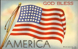 God Bless America Patriotic Postcard Postcard