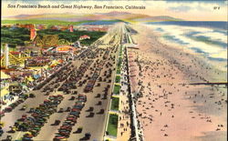 San Francisco Beach And Great Highway California Postcard Postcard