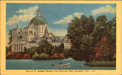 View Of St. Josephat Basilica From Kosciusko Park Milwaukee, WI Postcard Postcard