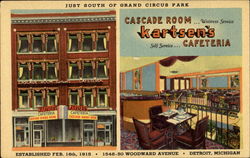 Kartsen's Cafeteria, 1548-50 Woodward Avenue Detroit, MI Postcard Postcard